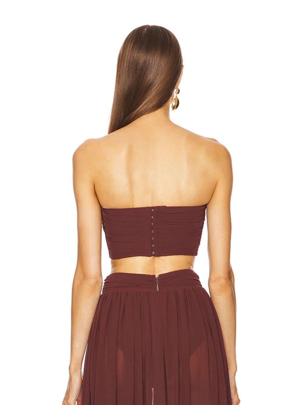 NWT Revolve x Michael Costello Acacia Top & Strapless High-Slit Maxi Skirt Set - Picture 4 of 12